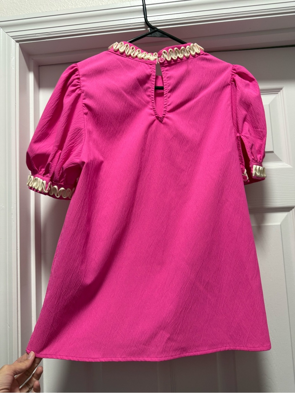 JODIFL Hot Pink Ruffled Trim Blouse - Picture 8 of 9